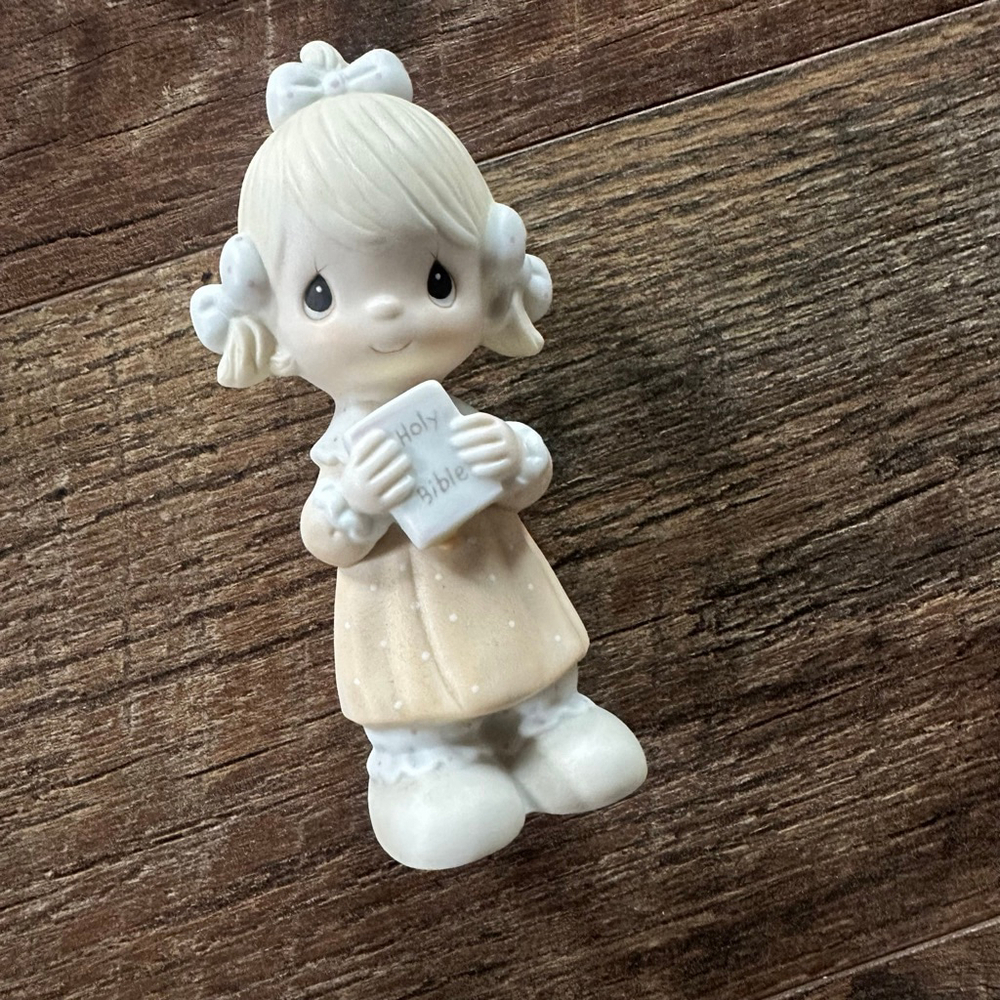 Precious Moments Girl Holding Holy Bible Figurine Easter gift